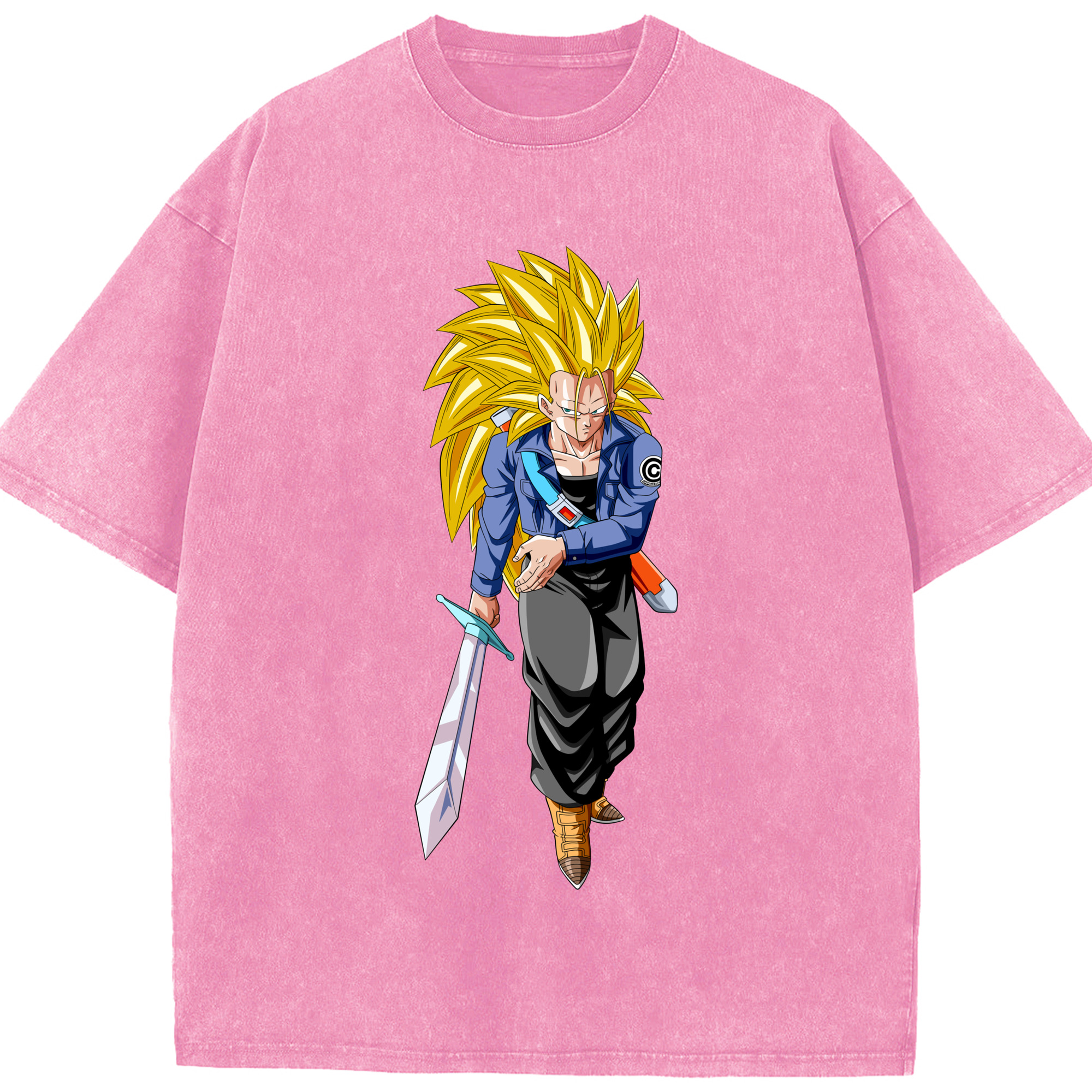 （画像用） ドラゴンボール トランクス（Torankusu）DRAGON BALL Trunks 綿100% ヴィンテージ風 半袖Tシャツ（フロントプリント）